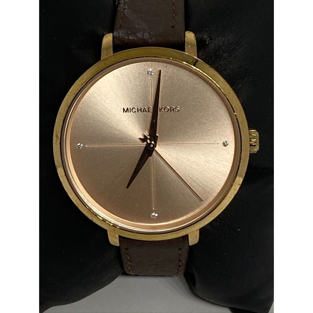 Michael Kors Charley MK2823 Women's Brown Leather Analog Dial Quartz Watch EY655 - Picture 2 of 12